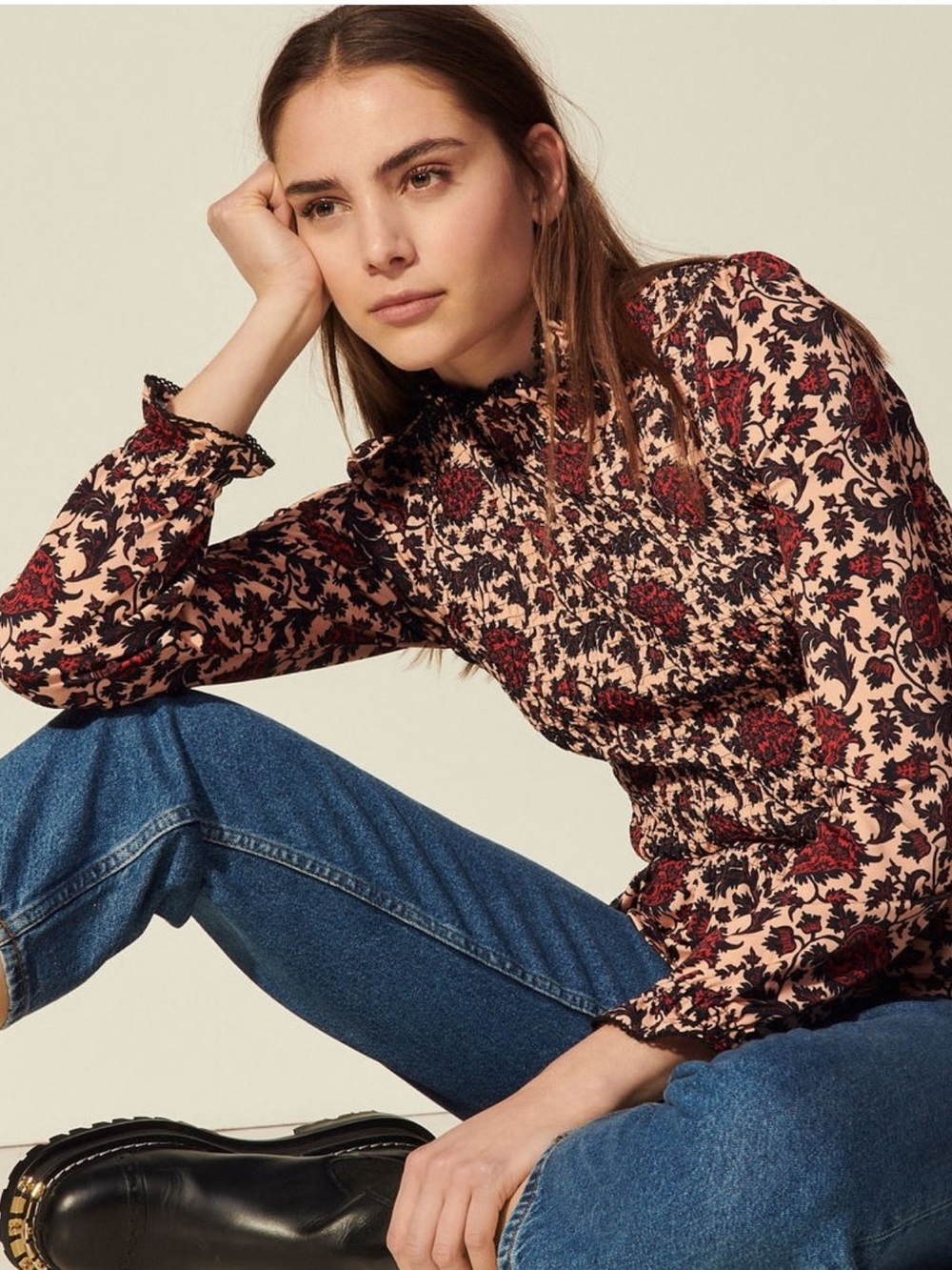 SANDRO • Constantin Printed Long Sleeve Tee